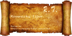 Rovenszky Tibor névjegykártya